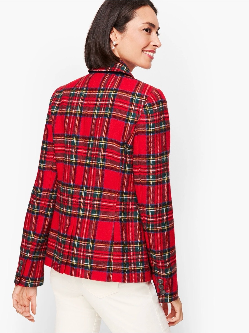 Talbots SHETLAND Wool-blend Plaid Blazer - Picture 15 of 15